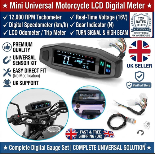 12v universal motorbike lcd - 12v,
